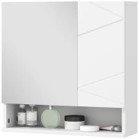 kleankin Medicine Cabinet, Wall Mounted Bathroom Mirror Cabinet with Mirrored Door, Adjustable Shelf and Soft Close Mechanism(m-2)