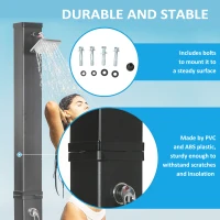 Outsunny 10.6 Gallons Solar Heated Shower with Free-Rotating Shower Head, Temperature Adjustment & Foot Shower(m-7)