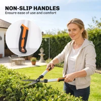 Outsunny 4 Pcs Pruning Shears Set with Hedge Shears, Loppers, Garden Secateurs and Folding Hand Saw with Aluminum Handle(m-6)