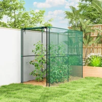 Outsunny Crop Cage, Plant Protection Tent with Zippered Door, Plant Protector from Animals for Vegetables Flowers Fruits, Green(m-7)
