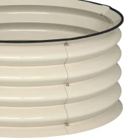 Outsunny Set of 2 Raised Garden Bed, Metal Planter Box with Safety Edging, Easy-to-assemble Stock Tank, Cream(m-9)