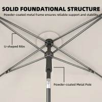 Outsunny 6' x 4' Patio Umbrella with Tilt, Rectangular Outdoor Umbrella for Garden, Beige(m-7)