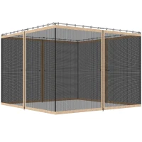 Outsunny Replacement Mosquito Netting for Gazebo 12' x 12' Black Screen Walls for Canopy with Zippers, Beige(m-2)