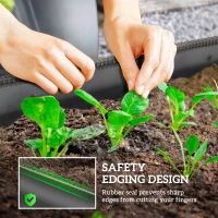 Outsunny 4.9' x 2' x 1' Galvanized Raised Garden Bed Kit, Metal Planter Box with Safety Edging, Dark Gray(m-6)