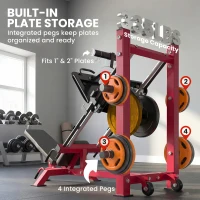 Soozier Leg Press Machine with Wheels and Calf Block, Adjustable Squat Machine for Home Gym, 1000 lbs Capacity(m-9)