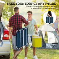 Outsunny 2 Tanning Chairs with Face Hole, 5-Level Adjustable Outdoor Chaise Lounge Chair with Pillow for Beach, Pool, Dark Blue(m-7)