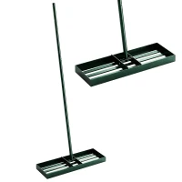 Outsunny Lawn Leveling Rake, 30" x 10" Heavy Duty Yard Leveling Rake with 66.5" Handle for Backyard, Golf Course(m-11)