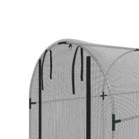 Outsunny Galvanized Steel Crop Cage, Plant Protection Tent with Zippered Door, 4' x 12', Black(m-12)