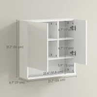 kleankin Medicine Cabinet, Wall Mounted Bathroom Mirror Cabinet with Mirrored Door, Adjustable Shelf and Soft Close Mechanism(m-3)