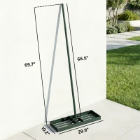 Outsunny Lawn Leveling Rake, 30" x 10" Heavy Duty Yard Leveling Rake with 66.5" Handle for Backyard, Golf Course(m-3)