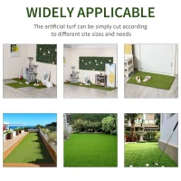 Outsunny Artificial Grass 10' x 3' (30 Square Feet), Fake Grass Turf with UV Protection, Drain Holes for Rain, Green(m-7)