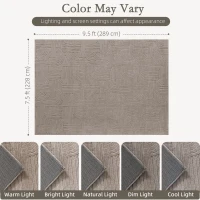 HOMCOM 7.5x9.5 Area Rug, Luxurious Faux Fur Rug, Non-Slip Floor Carpet for Living Room, Bedroom, Dining Room, Tan(m-4)