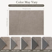 HOMCOM 5x7 Area Rug, Luxurious Faux Fur Rug, Non-Slip Floor Carpet for Living Room, Bedroom, Dining Room, Tan(m-4)