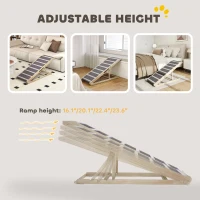 PawHut Dog Ramp for Couch, Foldable Pet Ramp for Small to Large Dog, 4 Adjustable Height from 16" to 23.5"(m-6)