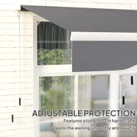 Outsunny 8' x 7' Retractable Awning, Patio Awnings, Sunshade Shelter with 280 g/m² UV & Water-Resistant Fabric, Dark Grey(m-5)