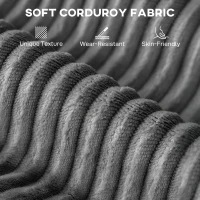 HOMCOM 60" Chaise Lounge Chair, Oversized Upholstered Sofa Bed with Cup Holders & Pillows, Sleeper Couch for Living Room, Grey(m-5)