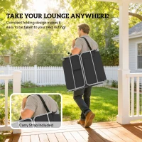 Outsunny 2 Tanning Chairs with Face Hole, 5-Level Adjustable Outdoor Chaise Lounge Chair with Pillow for Beach, Pool, Black(m-7)