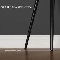 HOMCOM Dining Chairs Set of 2, Velvet-look Fabric Upholstered Kitchen Chairs with Backrest, Armrests and Steel Legs, Black(m-6)