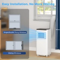 HOMCOM 10000 BTU Portable 4-in-1 Air Conditioner with Cool, Dehumidifier, Fan, Sleep, WiFi Voice Remote Control, White(m-9)