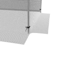 Outsunny Galvanized Steel Crop Cage, Plant Protection Tent with Zippered Door, 4' x 12', Black(m-10)