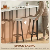 HOMCOM Bar Table Set of 6, Bar Table and Stools for 4, 2 Breakfast Tables and 4 Stools for Living Room, White Marble(m-5)