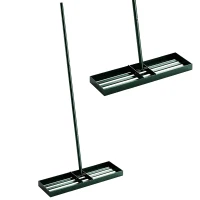 Outsunny Lawn Leveling Rake, 36" x 10" Heavy Duty Yard Leveling Rake with 66.5" Handle for Backyard, Golf Course(m-11)