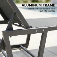 Outsunny Lounge Chair Outdoor, 63 cm Wide Chaise Lounge Tanning Chair, 4-Position Outdoor Tanning Lounger, Dark Grey(m-4)