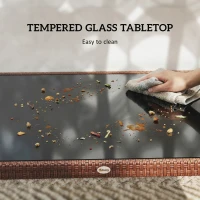 Outsunny 5 Pieces Outdoor Dining Set for 4, PE Wicker Rattan Patio Furniture Set with Stackable Chairs and Glass Table Top(m-5)