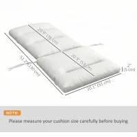 Outsunny Patio Chair Cushion for Adirondack Chairs Replacement Cushion with Back and Ties, Light Grey(m-3)