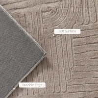 HOMCOM 5x7 Area Rug, Luxurious Faux Fur Rug, Non-Slip Floor Carpet for Living Room, Bedroom, Dining Room, Tan(m-8)