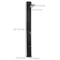 Outsunny 10.6 Gallons Solar Heated Shower with Free-Rotating Shower Head, Temperature Adjustment & Foot Shower(m-3)