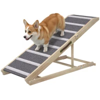PawHut Dog Ramp for Couch, Foldable Pet Ramp for Small to Large Dog, 4 Adjustable Height from 16" to 23.5"(m-11)