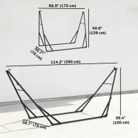 Outsunny 9.5ft Hammock Stand Only, Portable Adjustable Foldable Powder-Coated Steel Hammock Frame, Black(m-3)