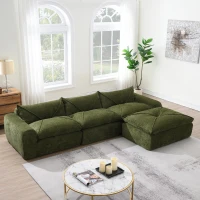 Modular Sectional Sofa with High-Density Foam and Pocket Springs, Oversized Compressed Sofa for Living Room, 116" L x 72" W x 28" H, Green(m-1)