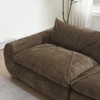 Modular Sectional Sofa with High-Density Foam and Pocket Springs, Oversized Compressed Sofa for Living Room, 116" L x 72" W x 28" H, Brown(m-13)