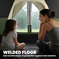 Outsunny Camping Tent for 6-8 Man with 2000mm Waterproof Rainfly and Carry Bag for Fishing Hiking Festival, Dark Green(m-6)