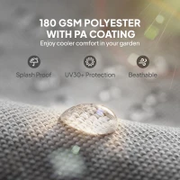 Outsunny 2 Pcs Pergola Replacement Canopy, UV Protection Pergola Shade Cover, Easy to Install, for 10 x 10ft Pergola, Light Gray(m-5)