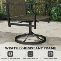 Outsunny Patio Swivel Chair Set of 2, Swivel Rocker Outdoor Chairs with High Back, for Lawn Garden Backyard Deck, Brown(m-6)