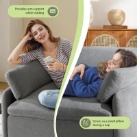 Modern Single Chenille Sofa with Extra-Wide 42.5-Inch Seat, Comfortable Armchair for Bedroom and Living Room, 50" L x 43" W x 34" H, Gray(m-5)