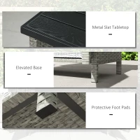 Outsunny Wicker Outdoor Storage Cabinet with Two Doors and Shelf for Outdoor Pool Towel Storage, Grey(m-7)