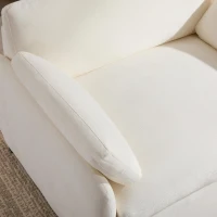 Modern Single Chenille Sofa with Extra-Wide 42.5-Inch Seat, Comfortable Armchair for Bedroom and Living Room, 50" L x 43" W x 34" H, White(m-10)