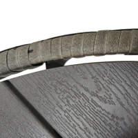 Outsunny 27.5" Outdoor Wicker Dining Table, PE Rattan Patio Furniture with Wood-plastic Composite Top, Grey(m-9)