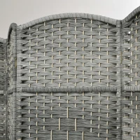 HOMCOM 6 Ft Tall Folding Room Divider, 3 Panel Portable Privacy Screen, Hand-Woven Partition Wall Divider, Mixed Grey(m-10)