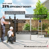 Outsunny 8 x 4FT Galvanized Garden Storage Shed, Metal Outdoor Shed with Double Doors and 2 Vents, Teak(m-4)