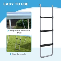 Soozier Trampoline Ladder Steel, 2/3 Steps Outdoor Trampoline Accessories, 43 Inch Length(m-6)