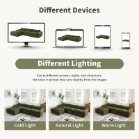 Modular Sectional Sofa with High-Density Foam and Pocket Springs, Oversized Compressed Sofa for Living Room, 116" L x 72" W x 28" H, Green(m-6)
