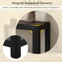 Elegant Farmhouse Console Table with Knot-Free Pine Legs, Accent Sofa Table with Solid Wood Veneer Top, 59" L x 15.5" W x 30" H, Black(m-6)