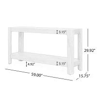 Elegant Farmhouse Console Table with Knot-Free Pine Legs, Accent Sofa Table with Solid Wood Veneer Top, 59" L x 15.5" W x 30" H, Natural(m-3)