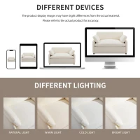 Modern Single Chenille Sofa with Extra-Wide 42.5-Inch Seat, Comfortable Armchair for Bedroom and Living Room, 50" L x 43" W x 34" H, White(m-6)