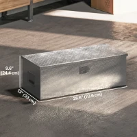 HOMCOM 30 Inch Truck Bed Tool Box, Heavy Duty Aluminum Diamond Plate Trailer Tongue Box with Side Handle and Locks Keys(m-3)